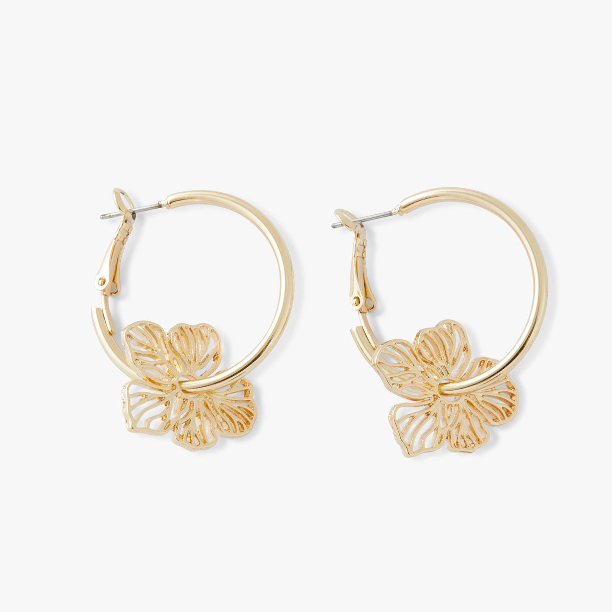 Créoles fleur en filigrane dorées - Ivory Bloom