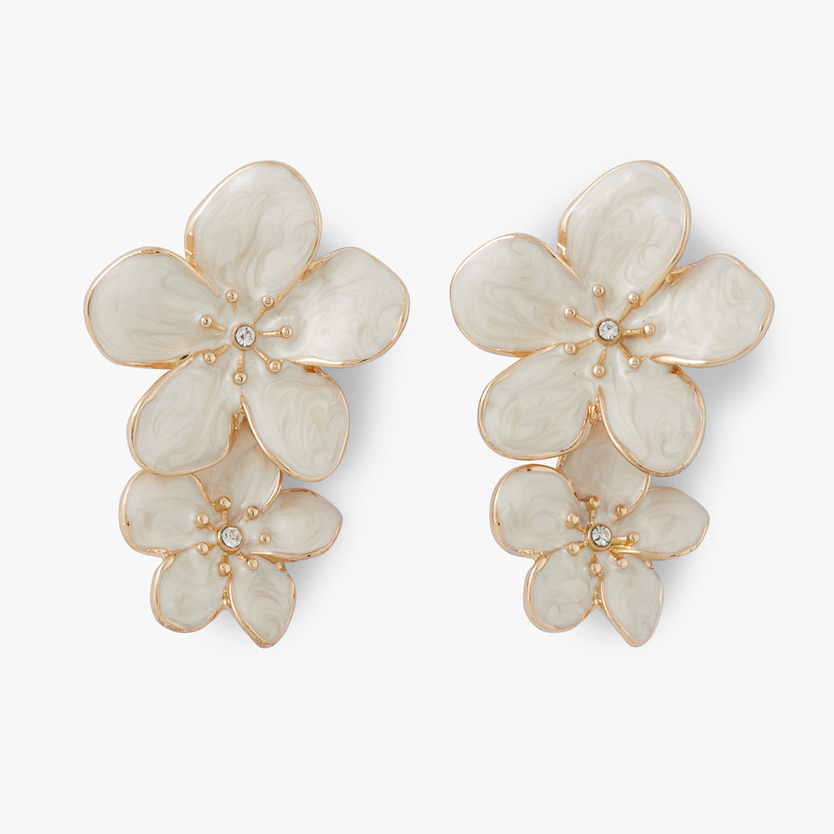 Boucles d'oreilles 3 fleurs Ivory Bloom