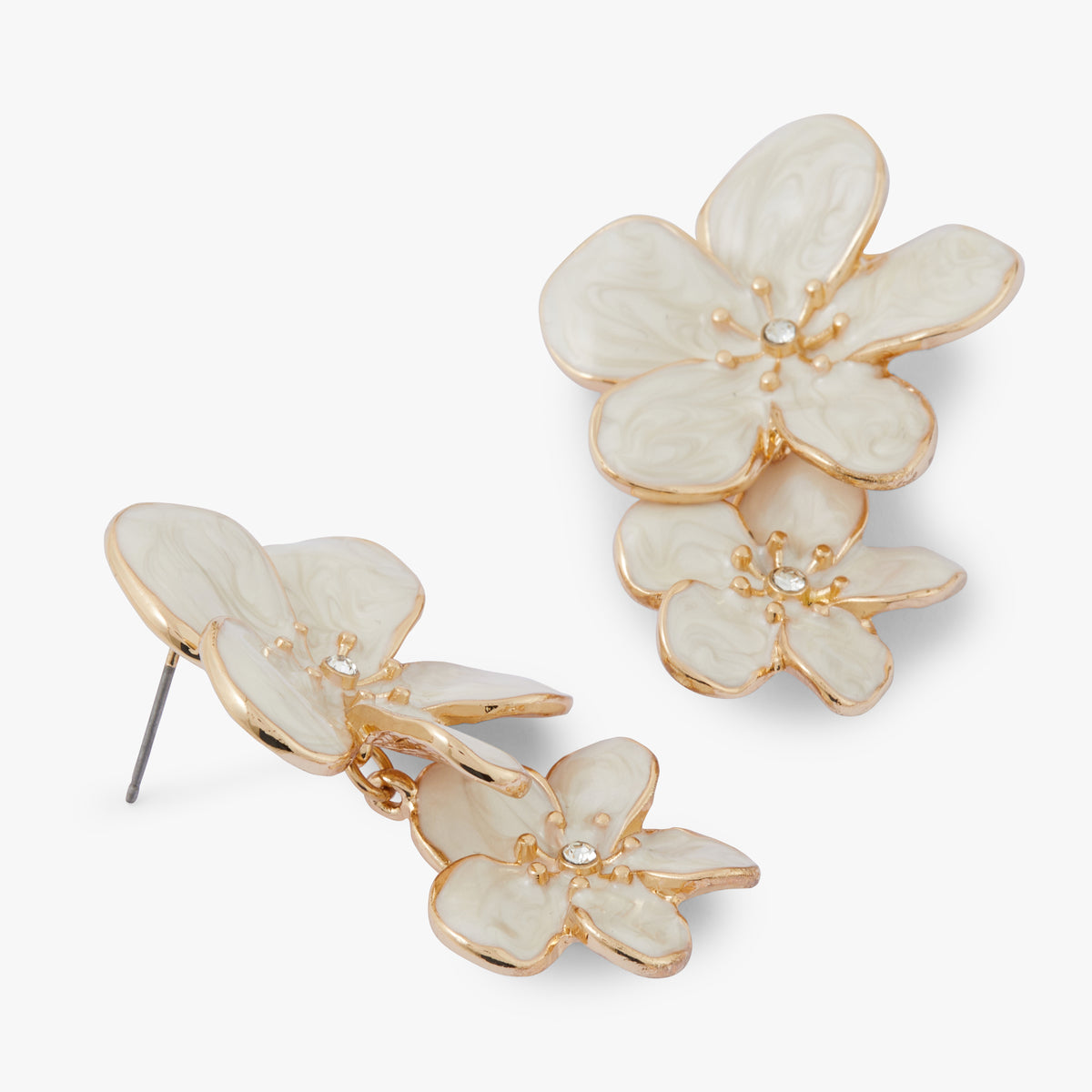Boucles d'oreilles 3 fleurs Ivory Bloom