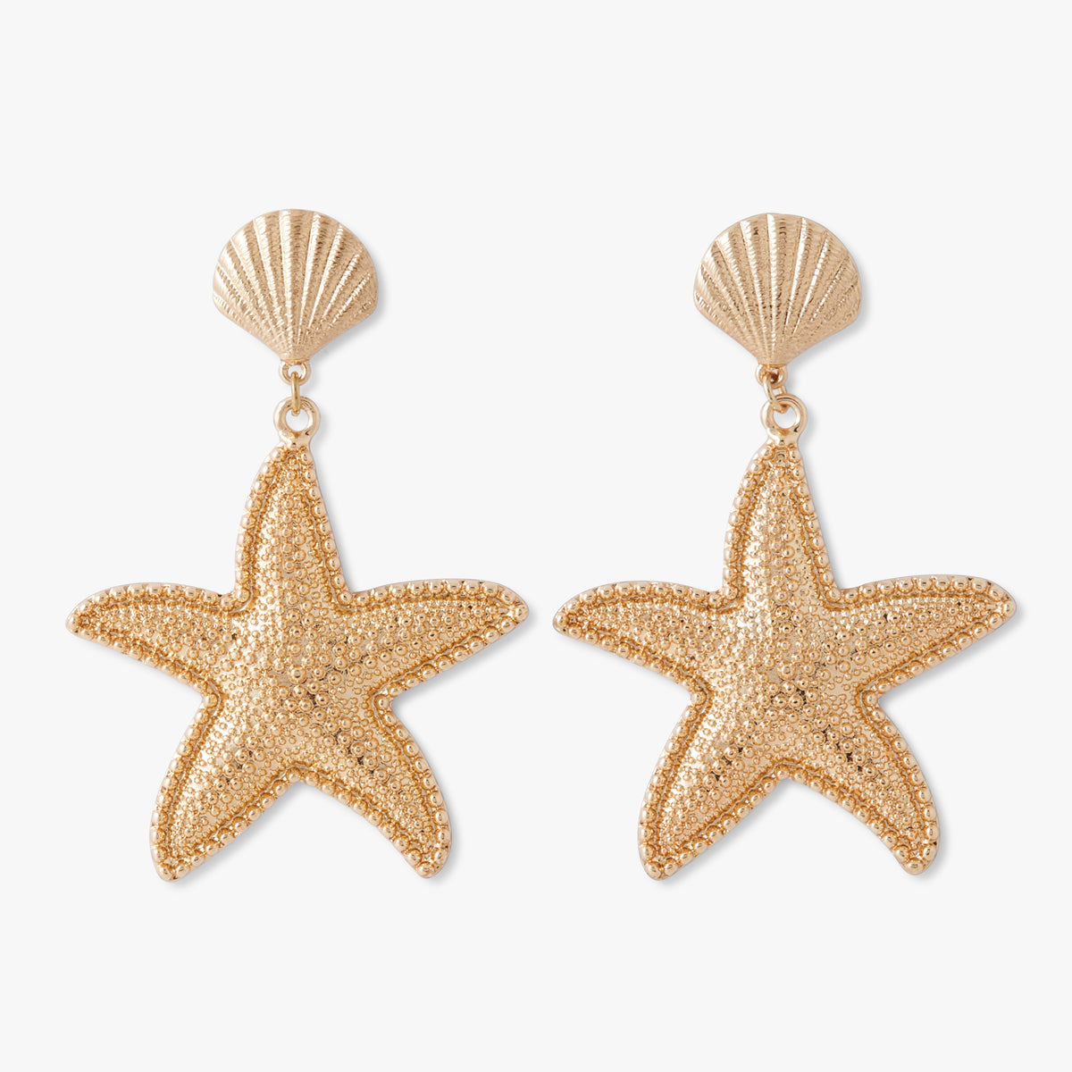 Boucles d'oreilles étoiles de mer dorées