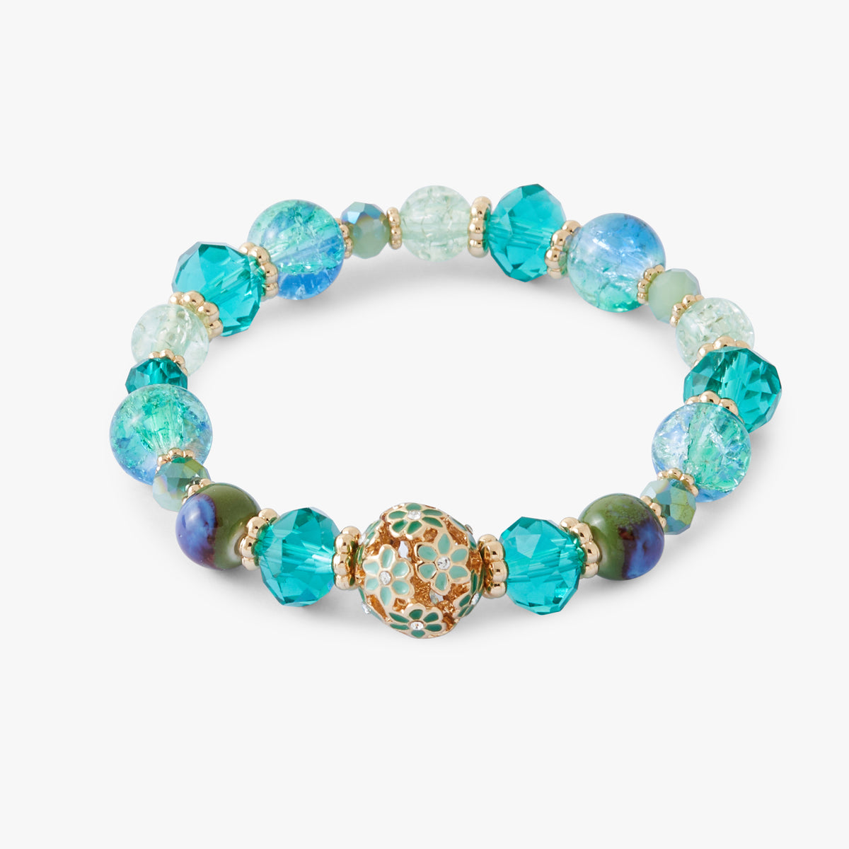 Bracelet élastique perles facettées
