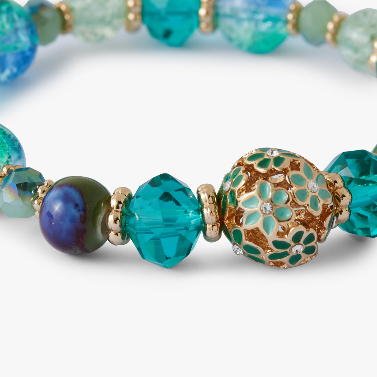 Bracelet élastique perles facettées