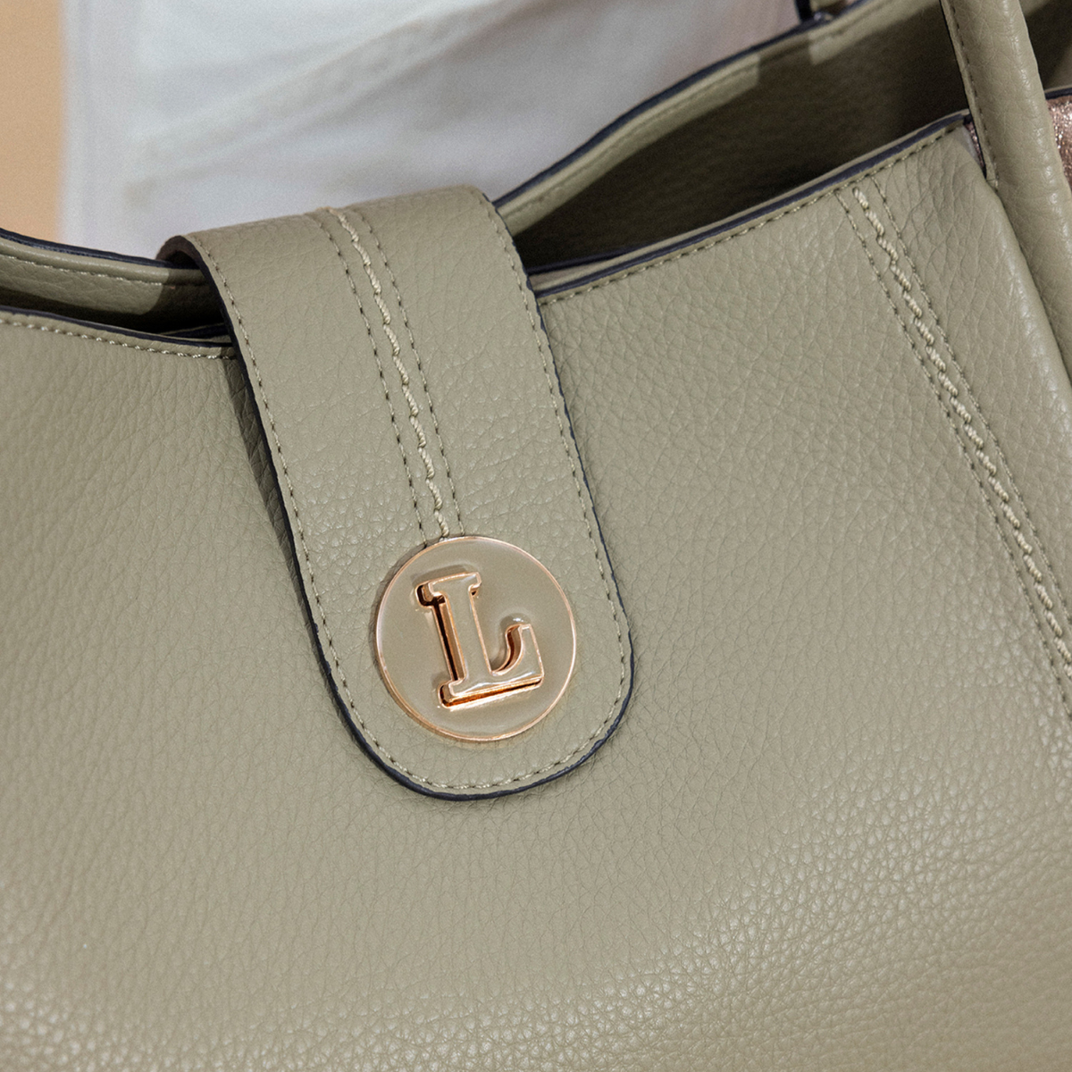 Grand sac shopper kaki Patsy