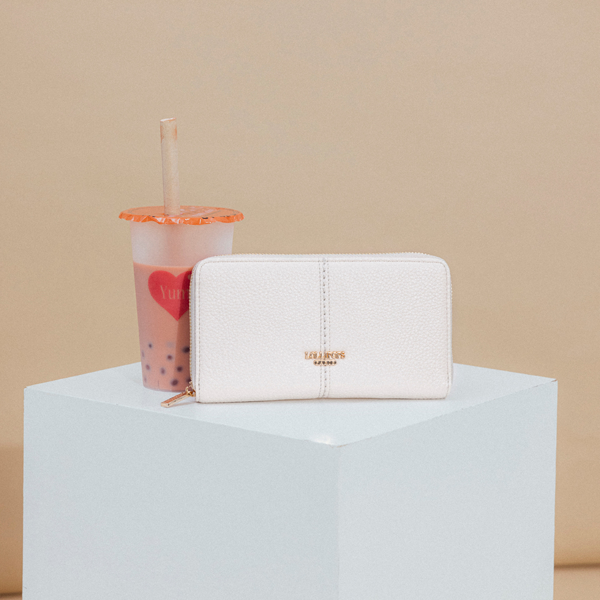 Grand portefeuille blanc Patsy