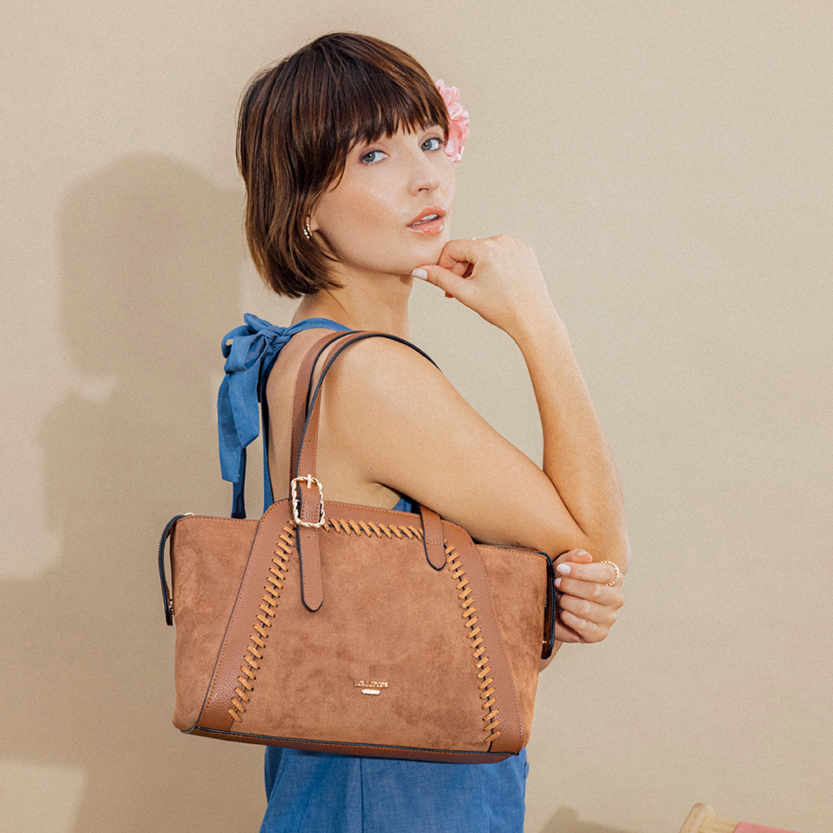 Sac shopper M camel Phiby