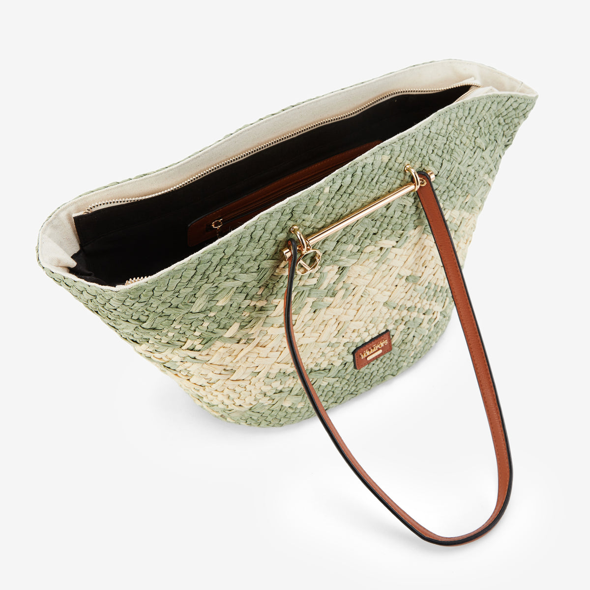 Sac panier vert amande Poupidoo