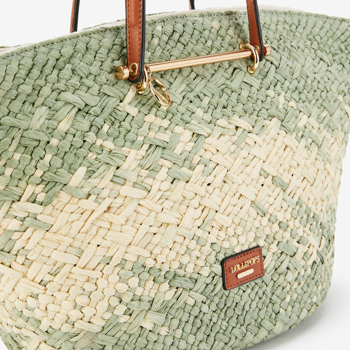 Sac panier vert amande Poupidoo