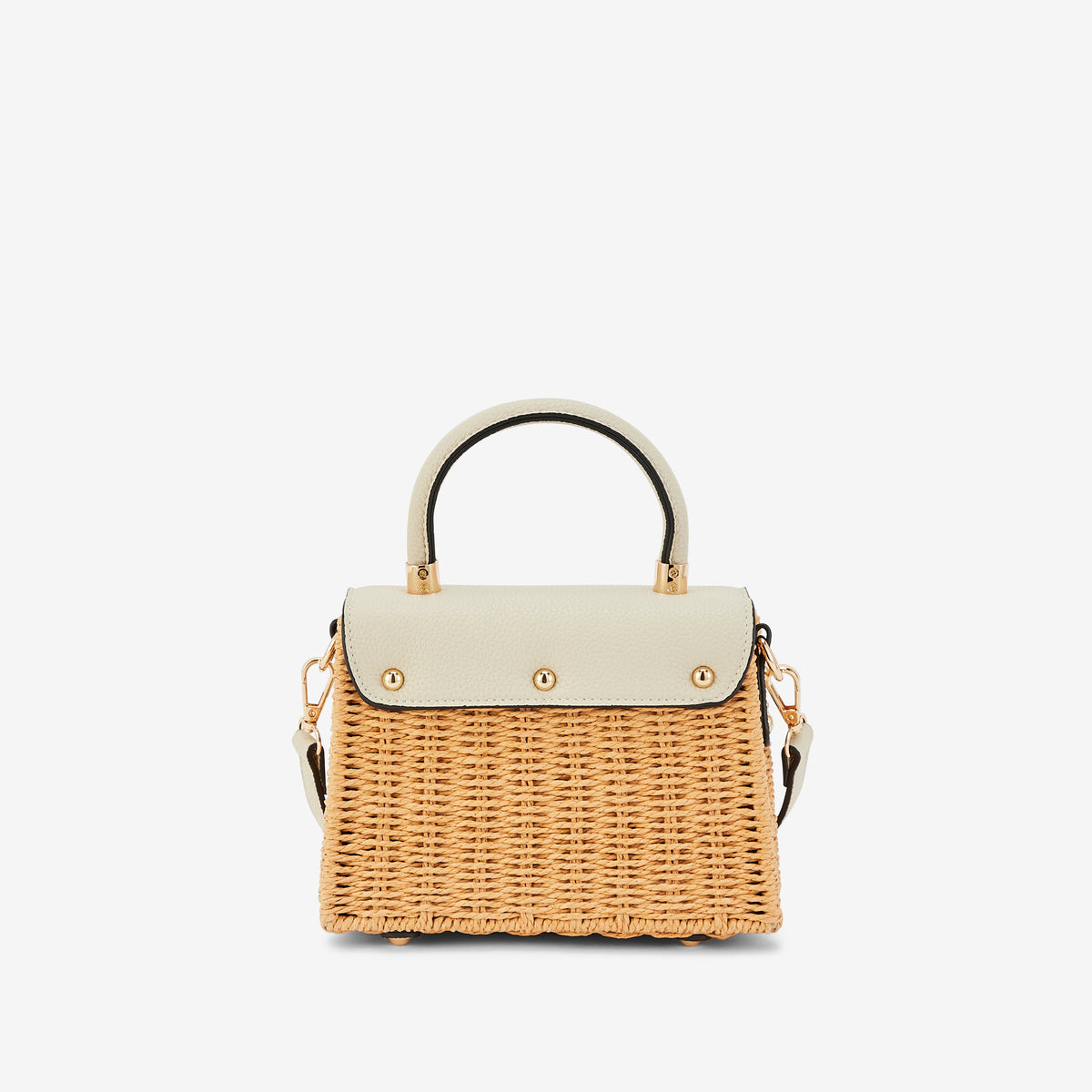 Petit sac porté épaule ivoire Pietra