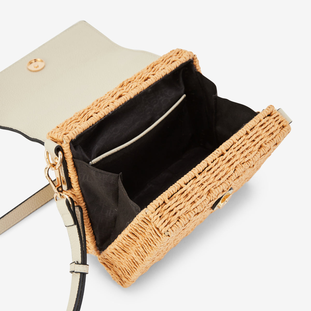 Petit sac porté épaule ivoire Pietra