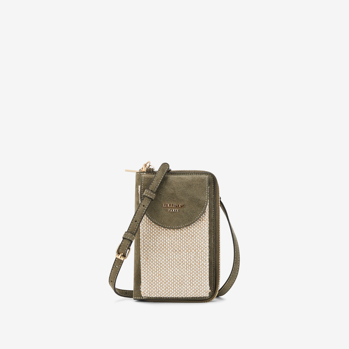 Pochette de téléphone kaki Paisley