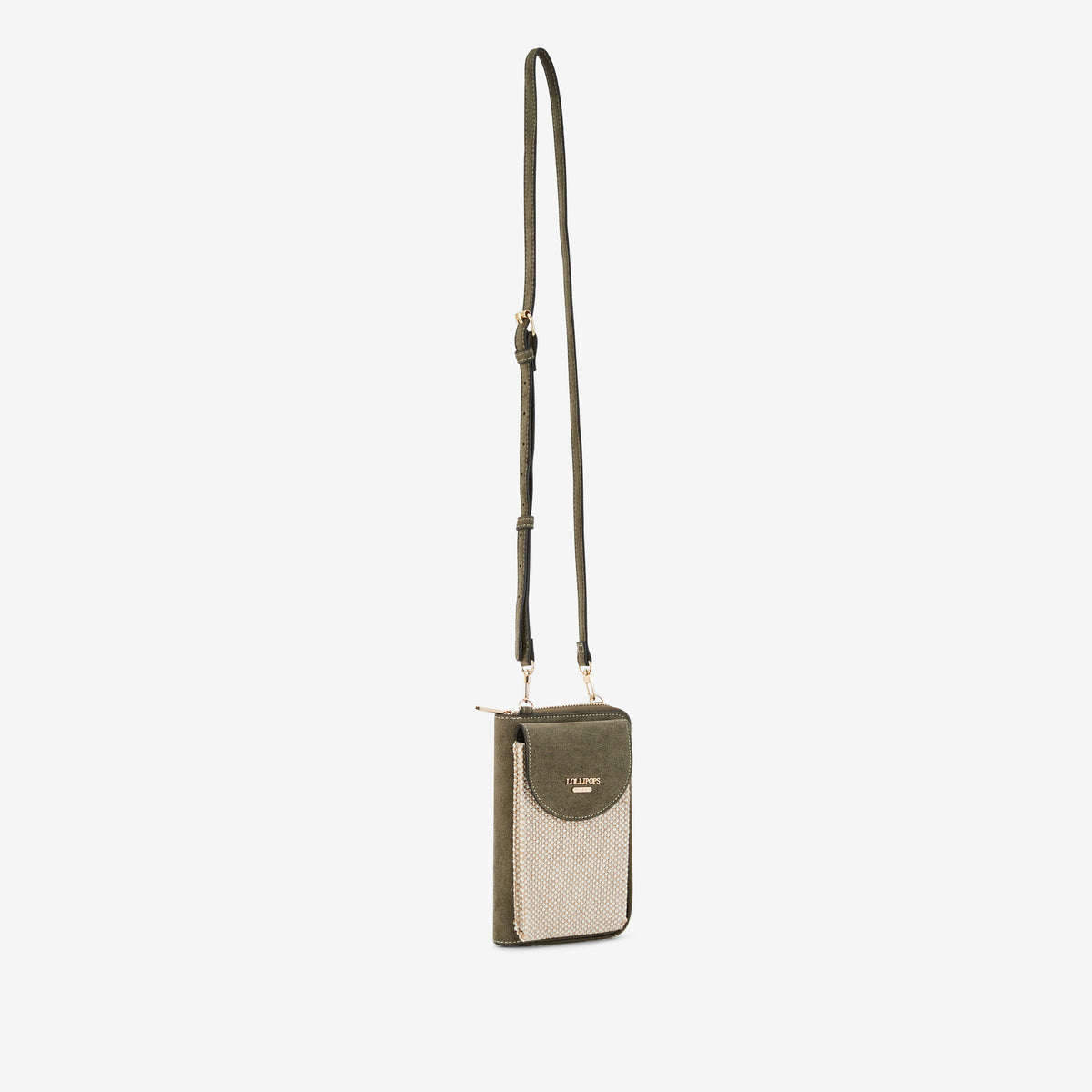 Pochette de téléphone kaki Paisley