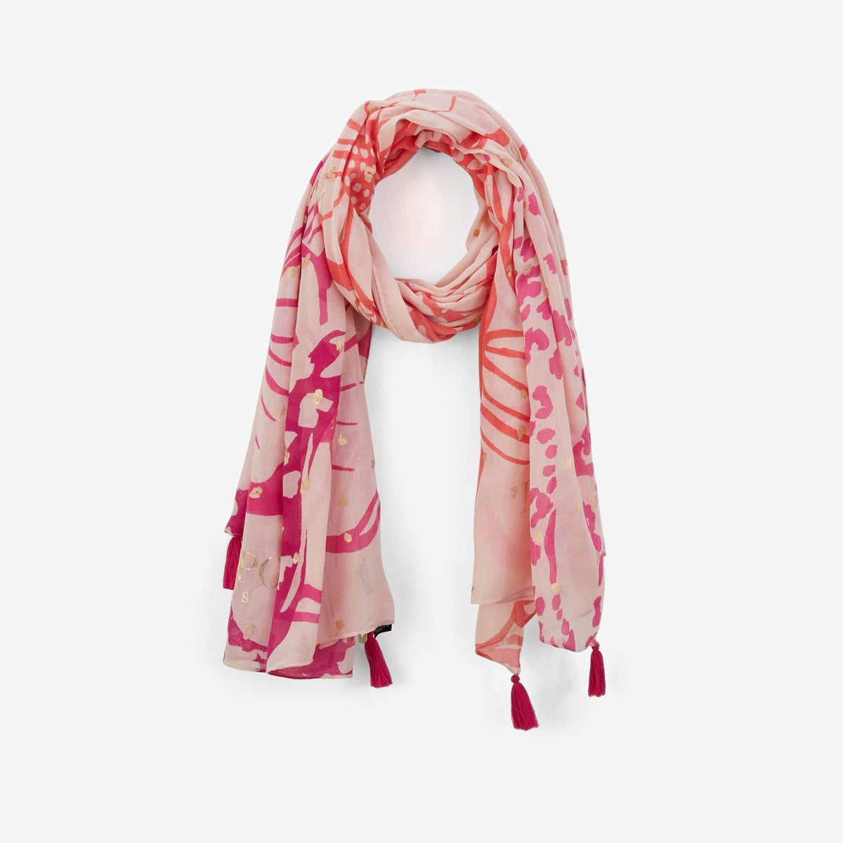 Foulard rectangulaire corail Paminia