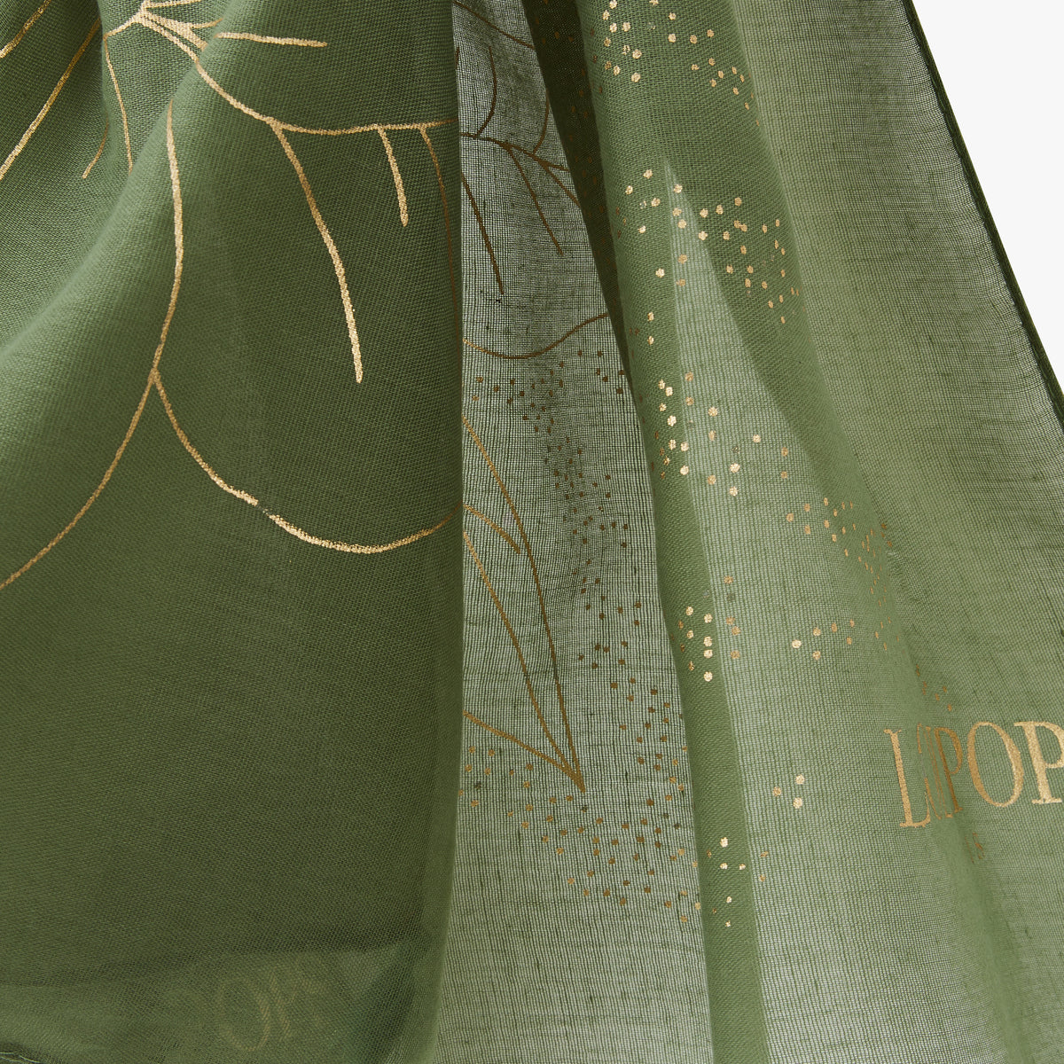 Foulard rectangulaire kaki Pomy