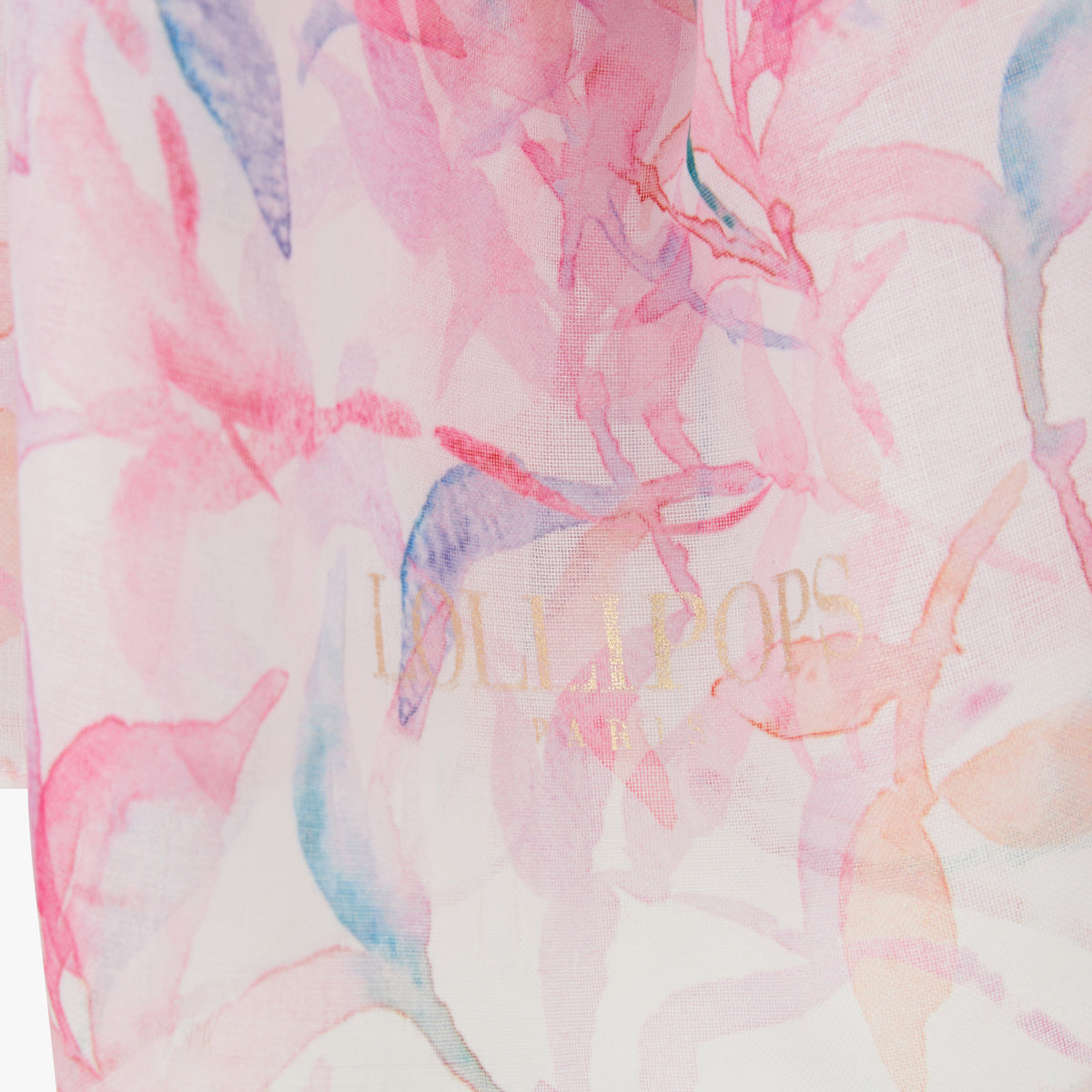Foulard rectangulaire rose Polona