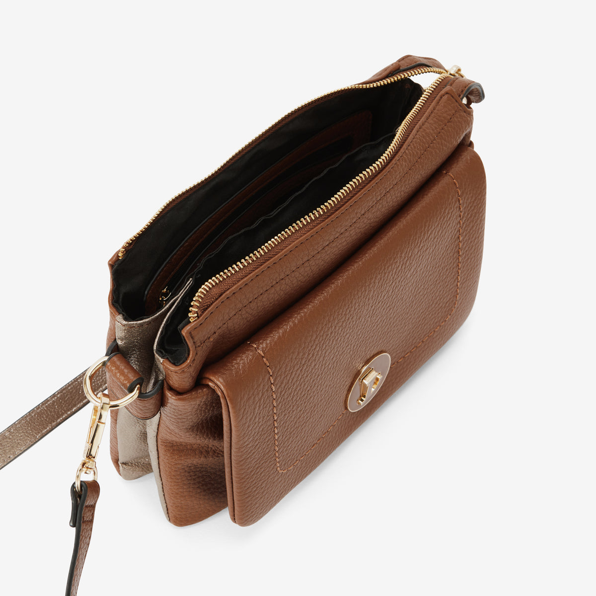 Sac multi-poches cognac Rosabelle