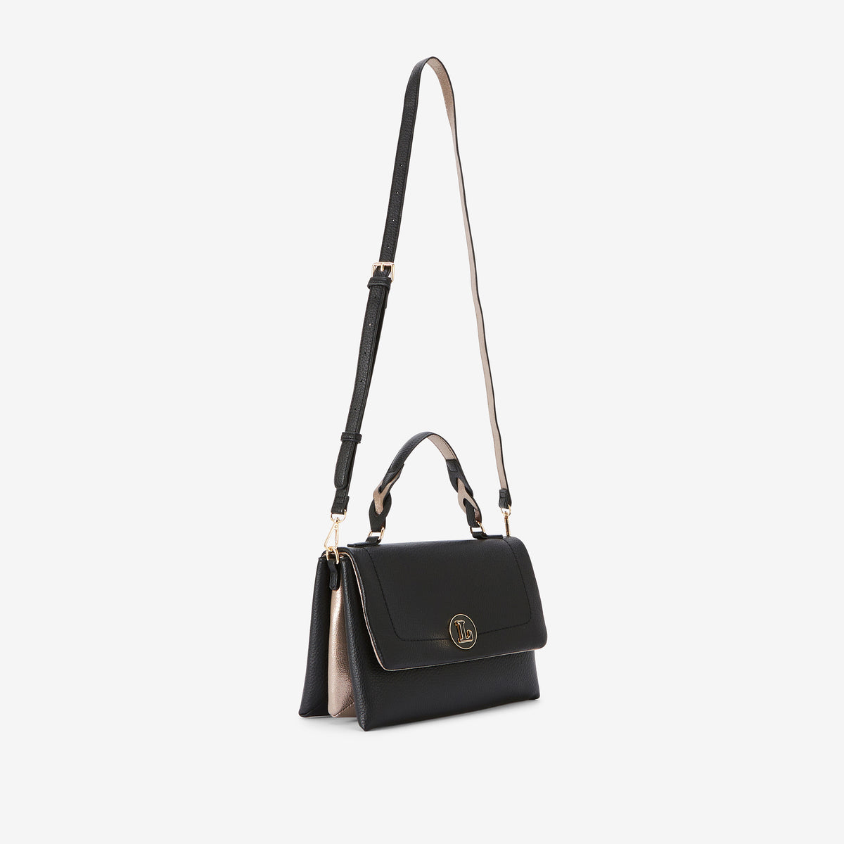 Grand sac porté épaule noir Rosabelle