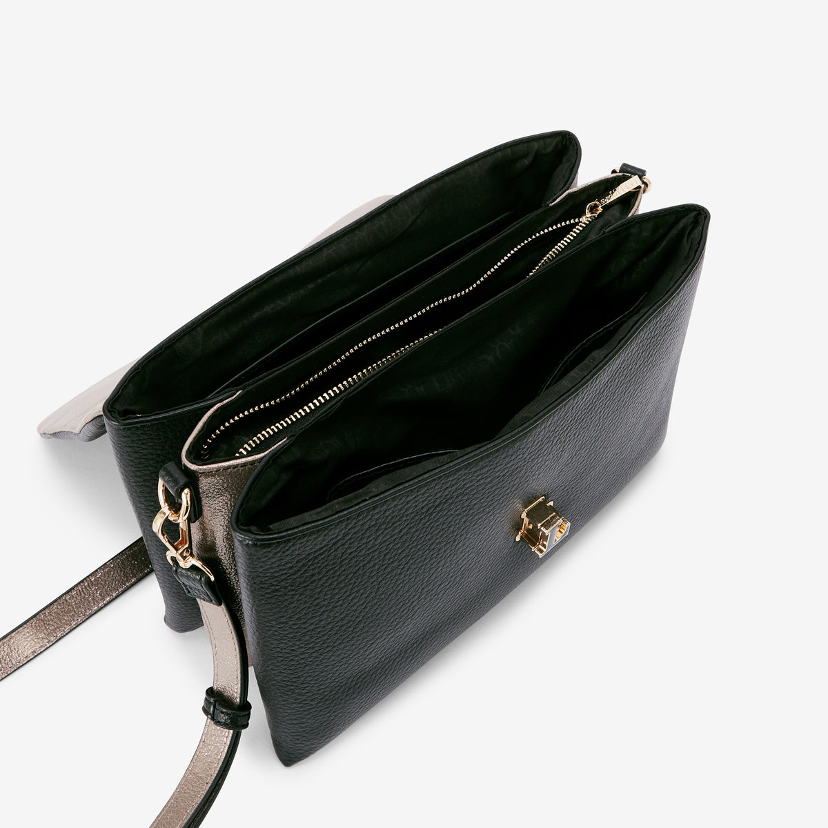 Grand sac porté épaule noir Rosabelle