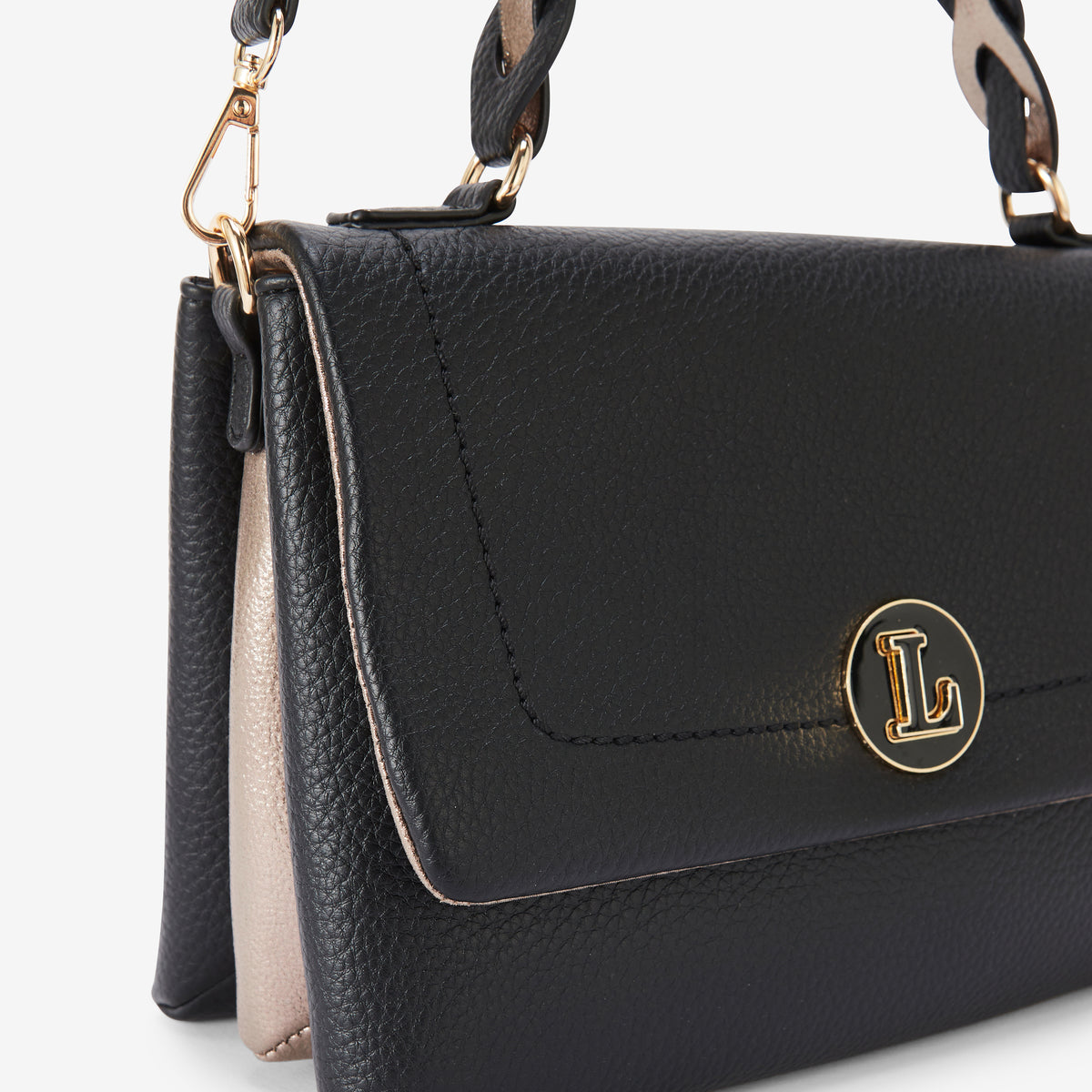 Grand sac porté épaule noir Rosabelle