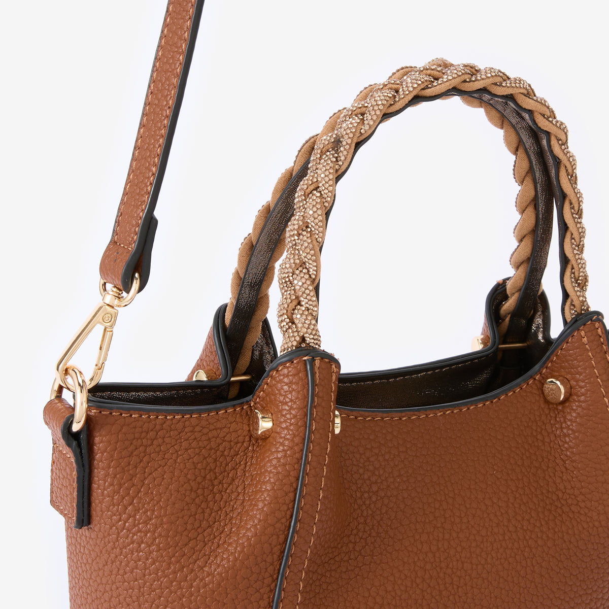 Petit sac shopper cognac Rocapina