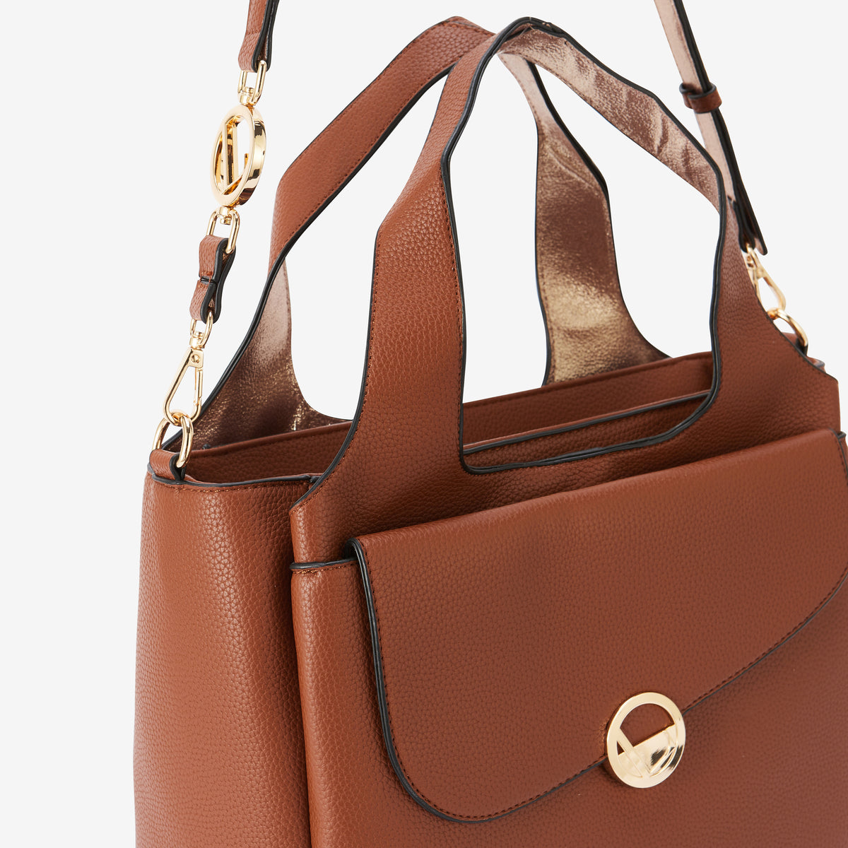 Grand sac shopper camel Romana