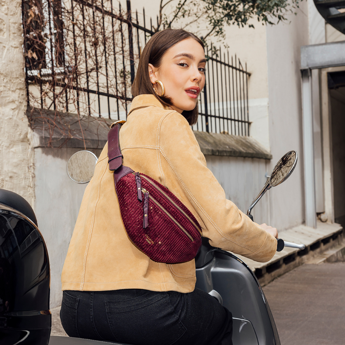 Ceinture banane bordeaux Riff