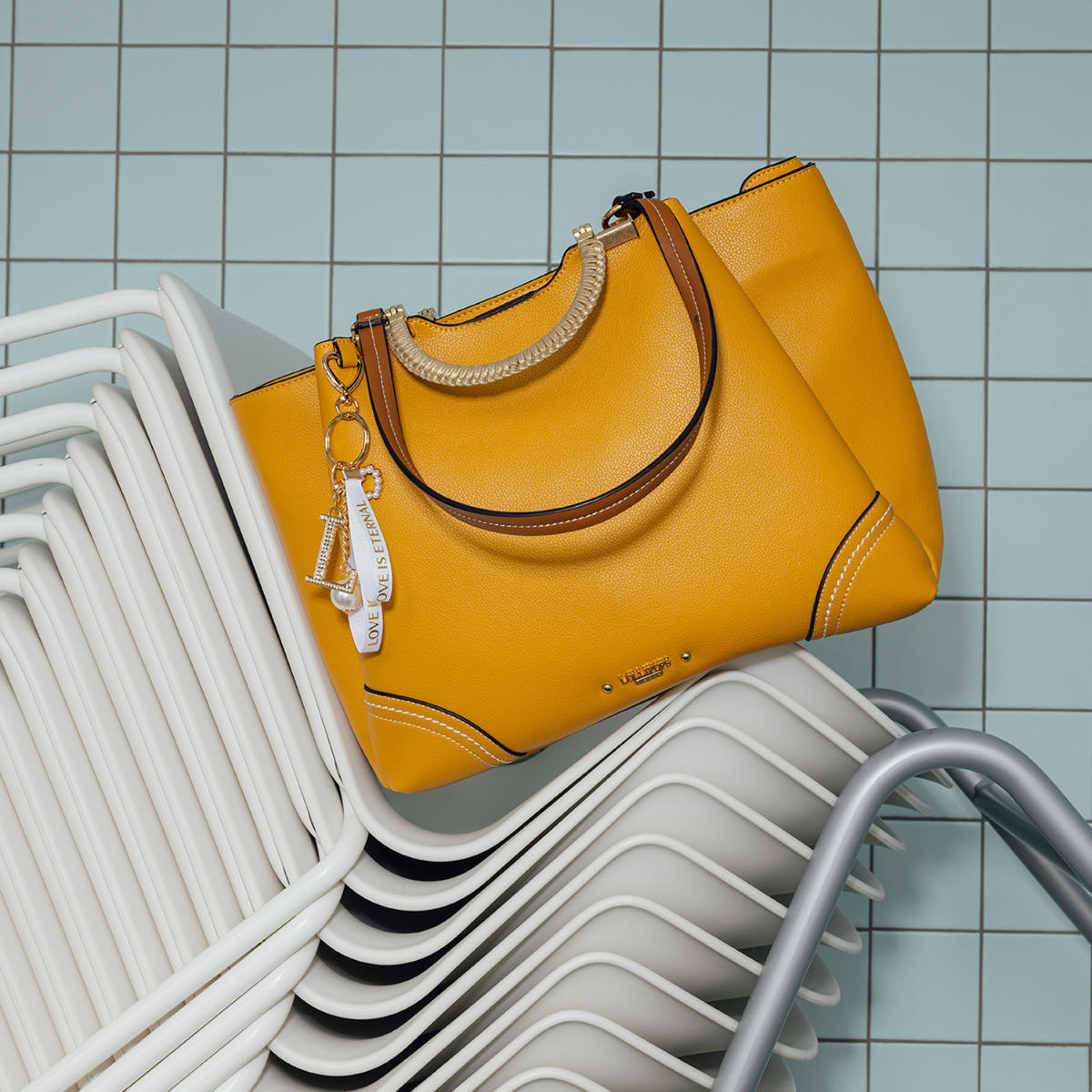 Sac shopper moutarde Ronnie