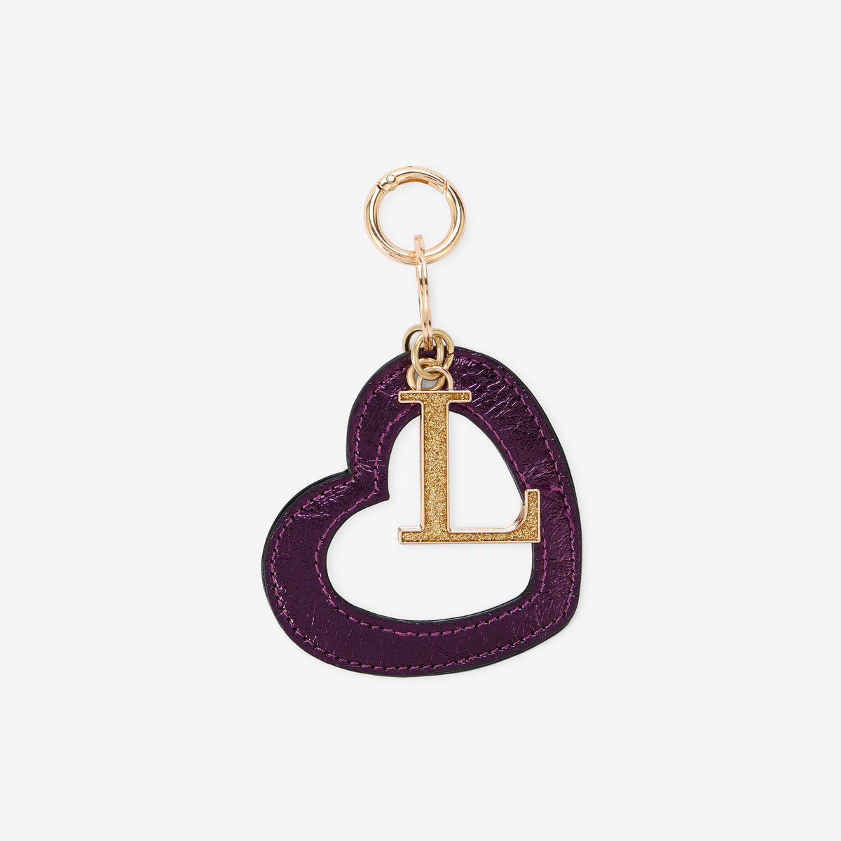 Porte-clés miroir coeur violet Rody