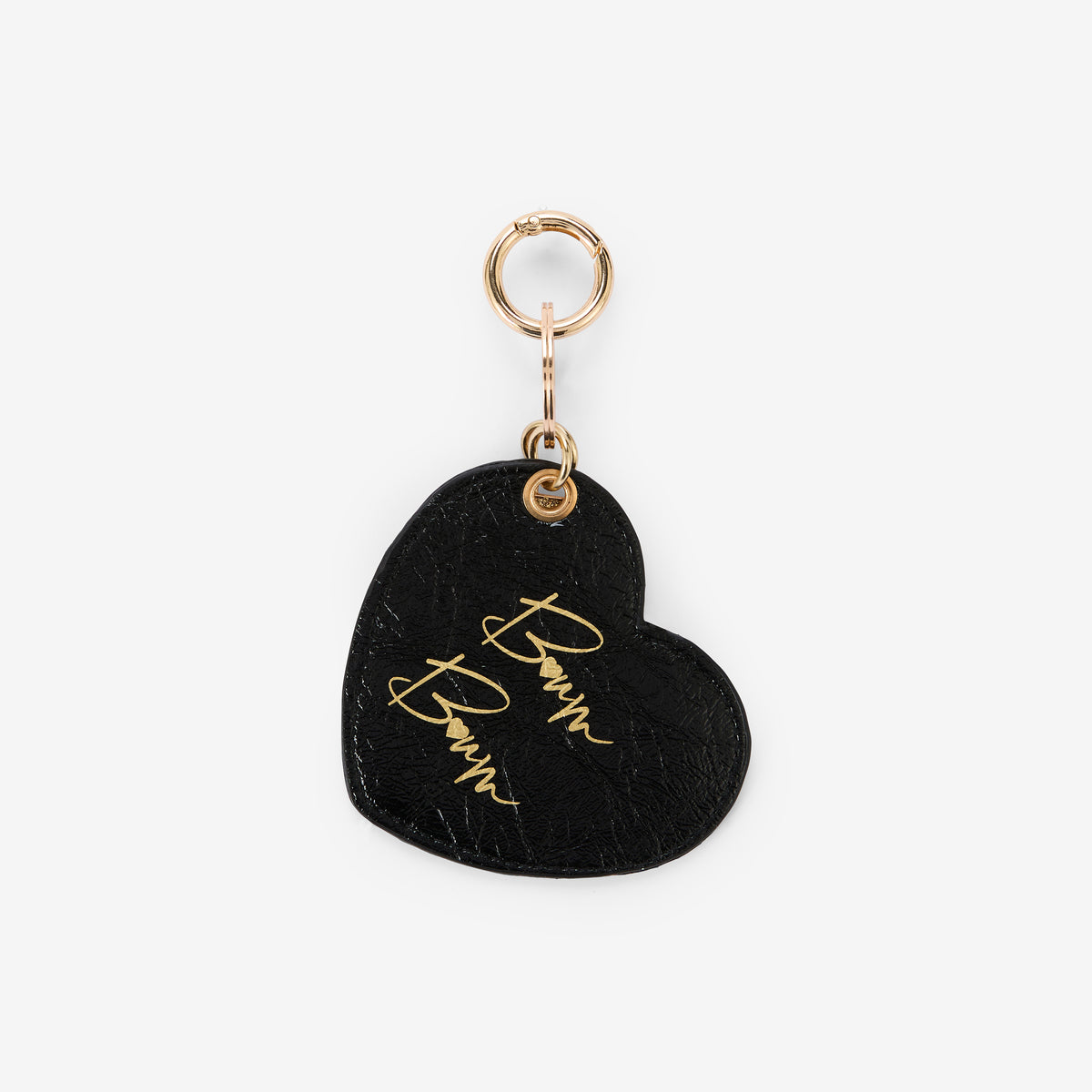 Porte-clés lettre miroir "L" et cœur noir Rody
