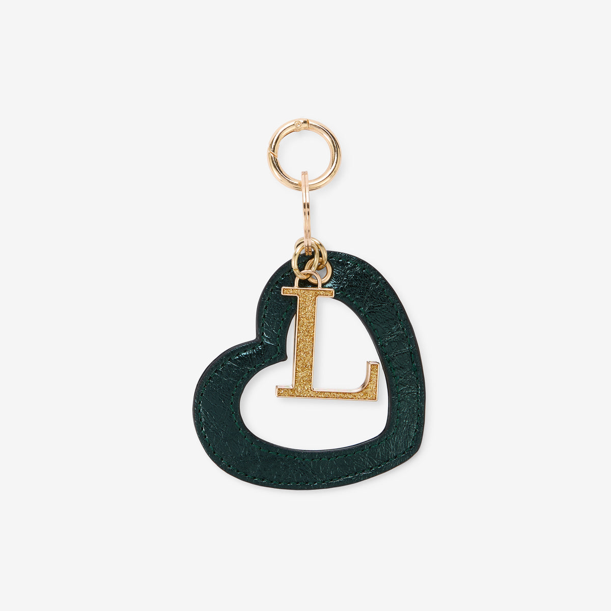 Porte-clés miroir coeur vert Rody