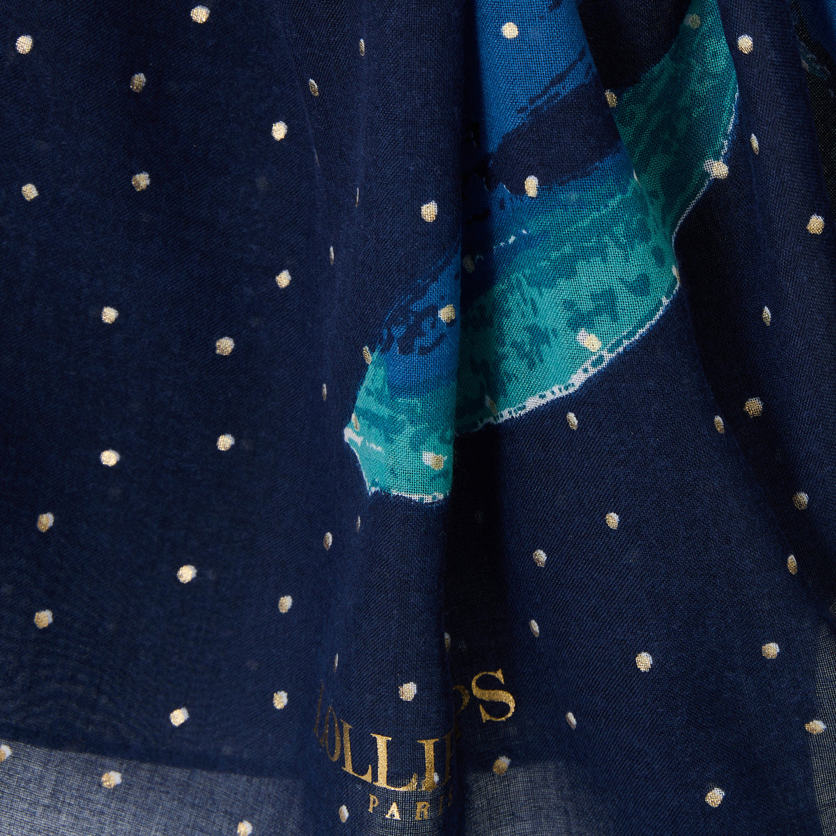 Foulard rectangulaire bleu marine Roza