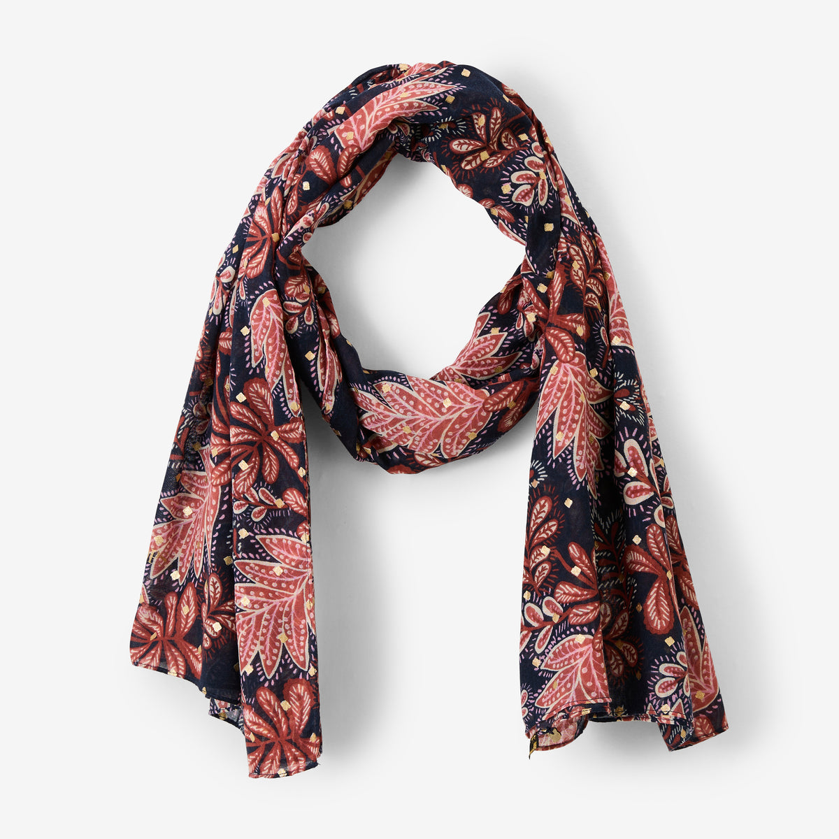 Foulard rectangulaire bleu marine Roksandra