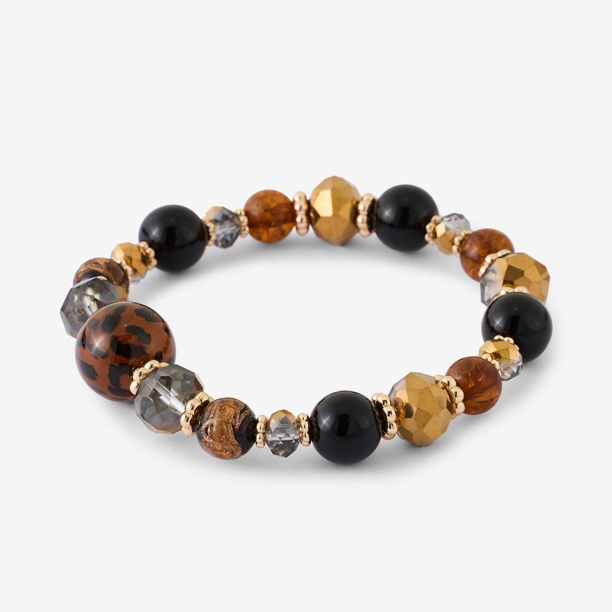 Bracelet perles élastiques Léopard