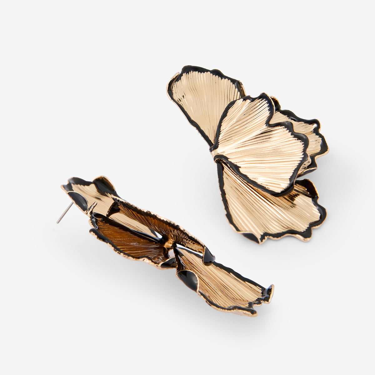 Boucles d'oreilles demi-fleurs 3 D Best vert paon