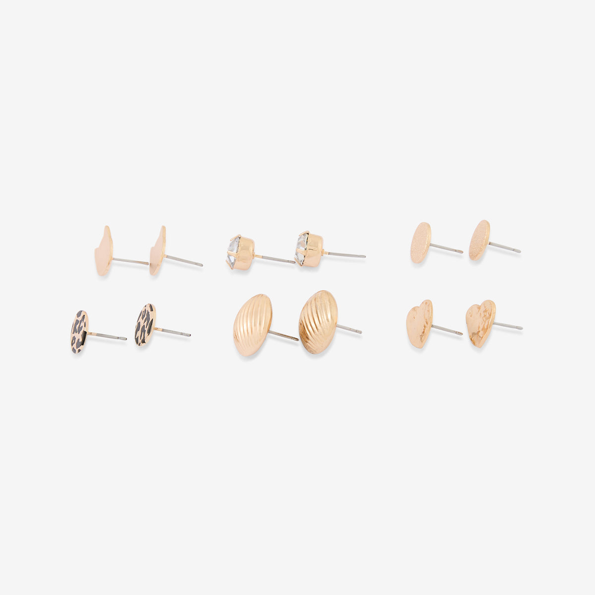 Set de 6 boucles d'oreilles puces Léopard félin