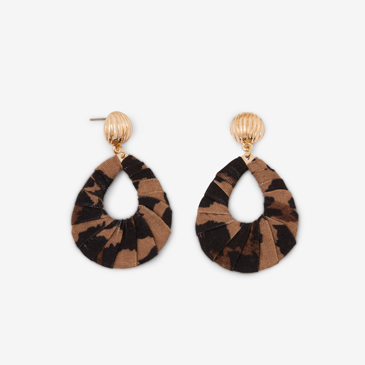 Boucles d'oreilles goutte en tissu Léopard félin