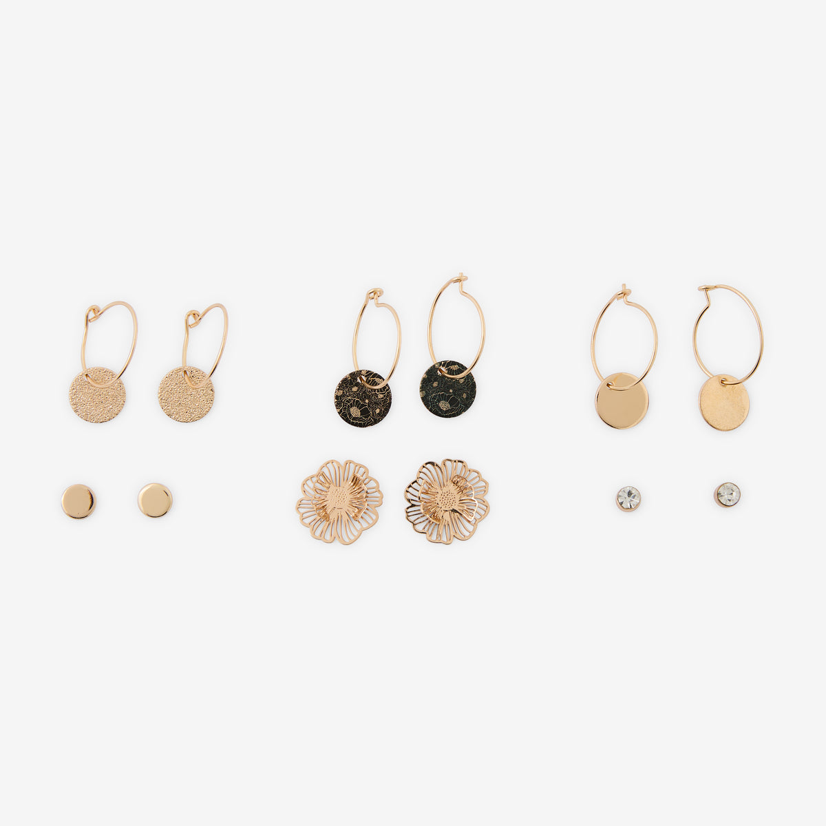 Set de 6 boucles d'oreilles Wonderful Flowers