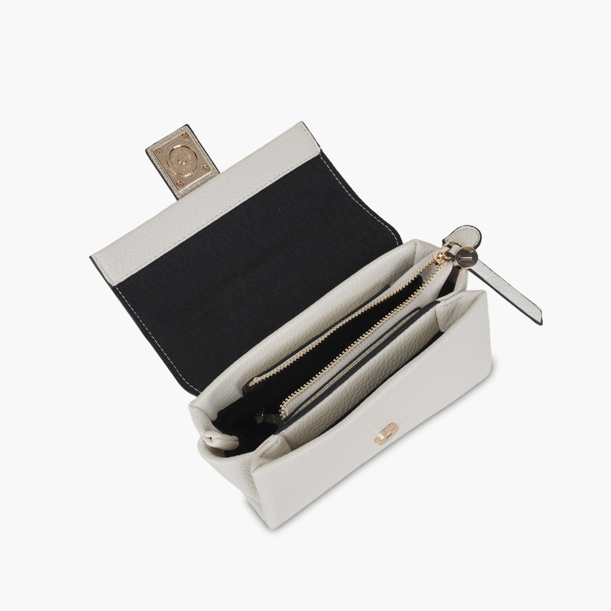 Petit sac porté épaule ivoire Soyan