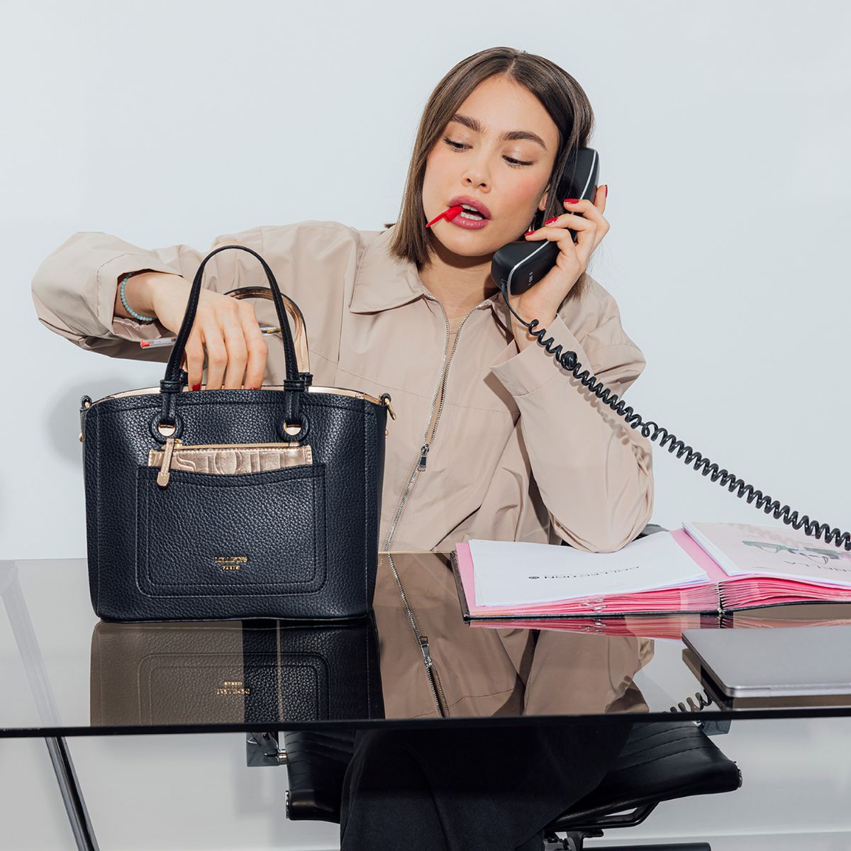 Sac shopper noir Riada