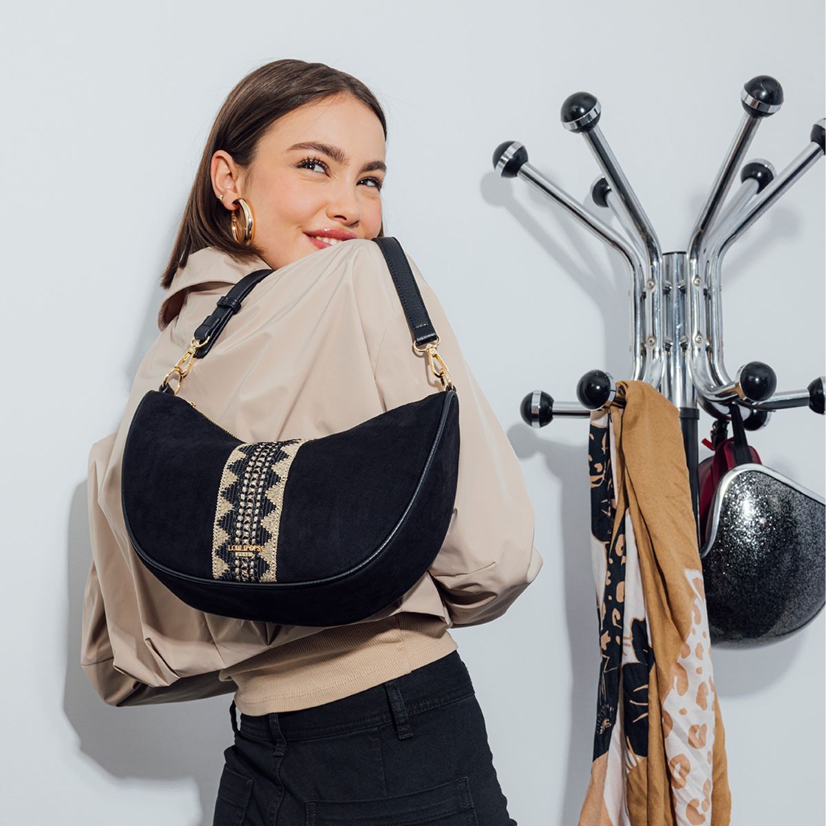 Sac porté épaule noir River