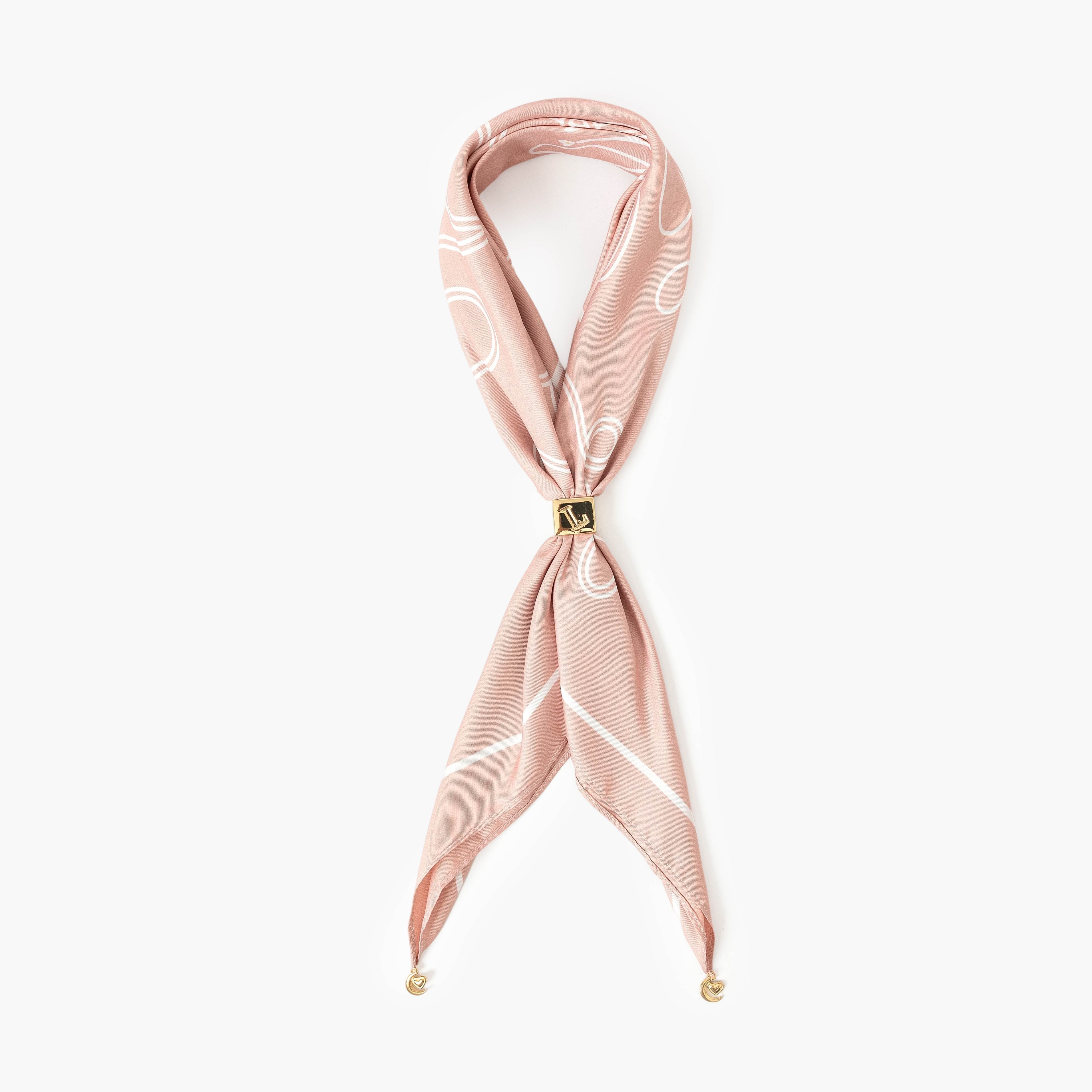 Foulard carré rose Sateen