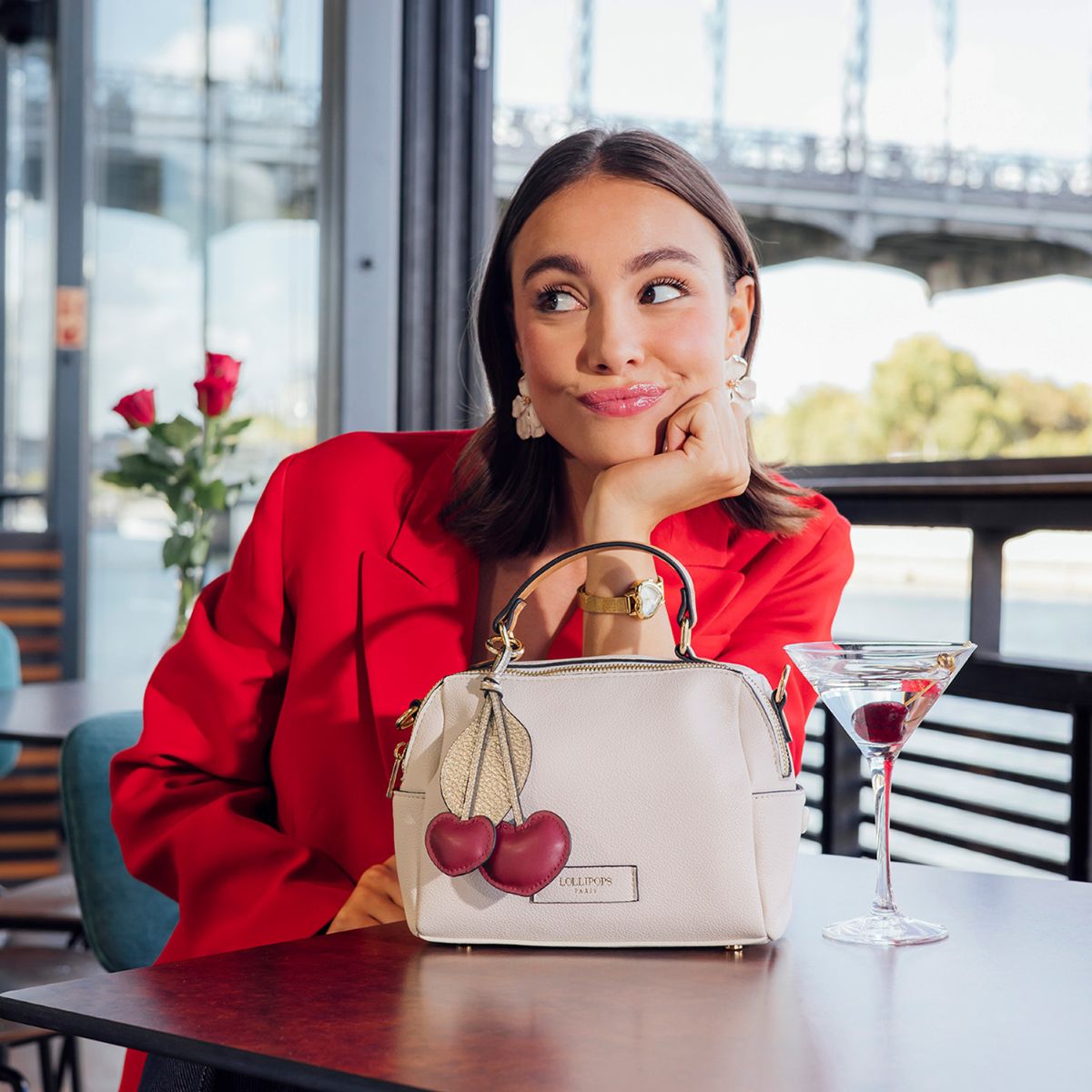Petit sac bowling ivoire Sian