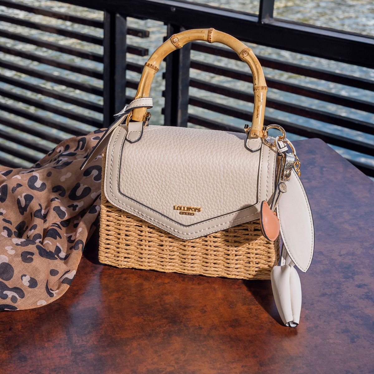 Petit sac porté épaule ivoire Sham