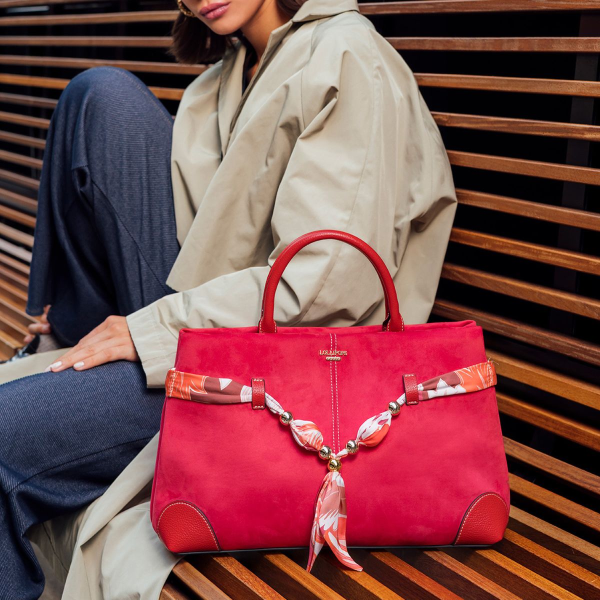 Sac shopper rouge Shirley
