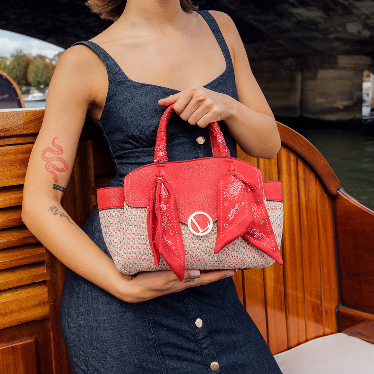 Sac shopper rouge Sade