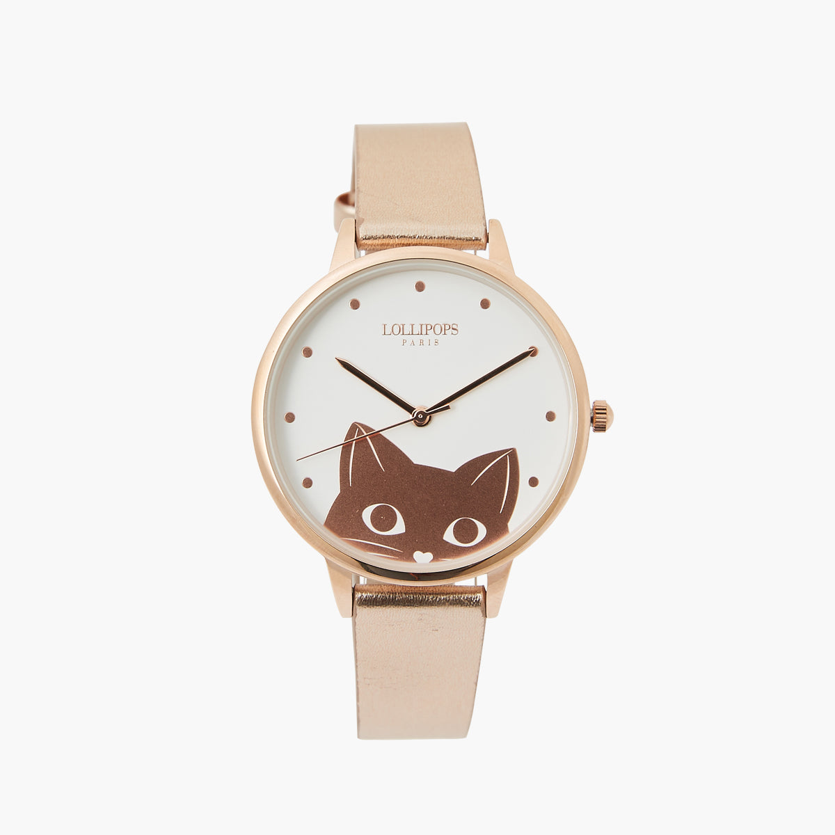 Montre cuivré cadran chat