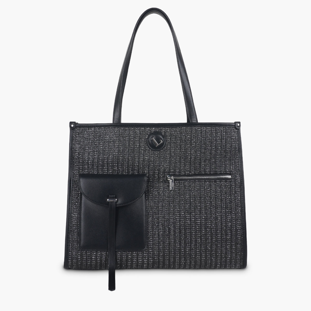 Grand sac shopper noir Saya