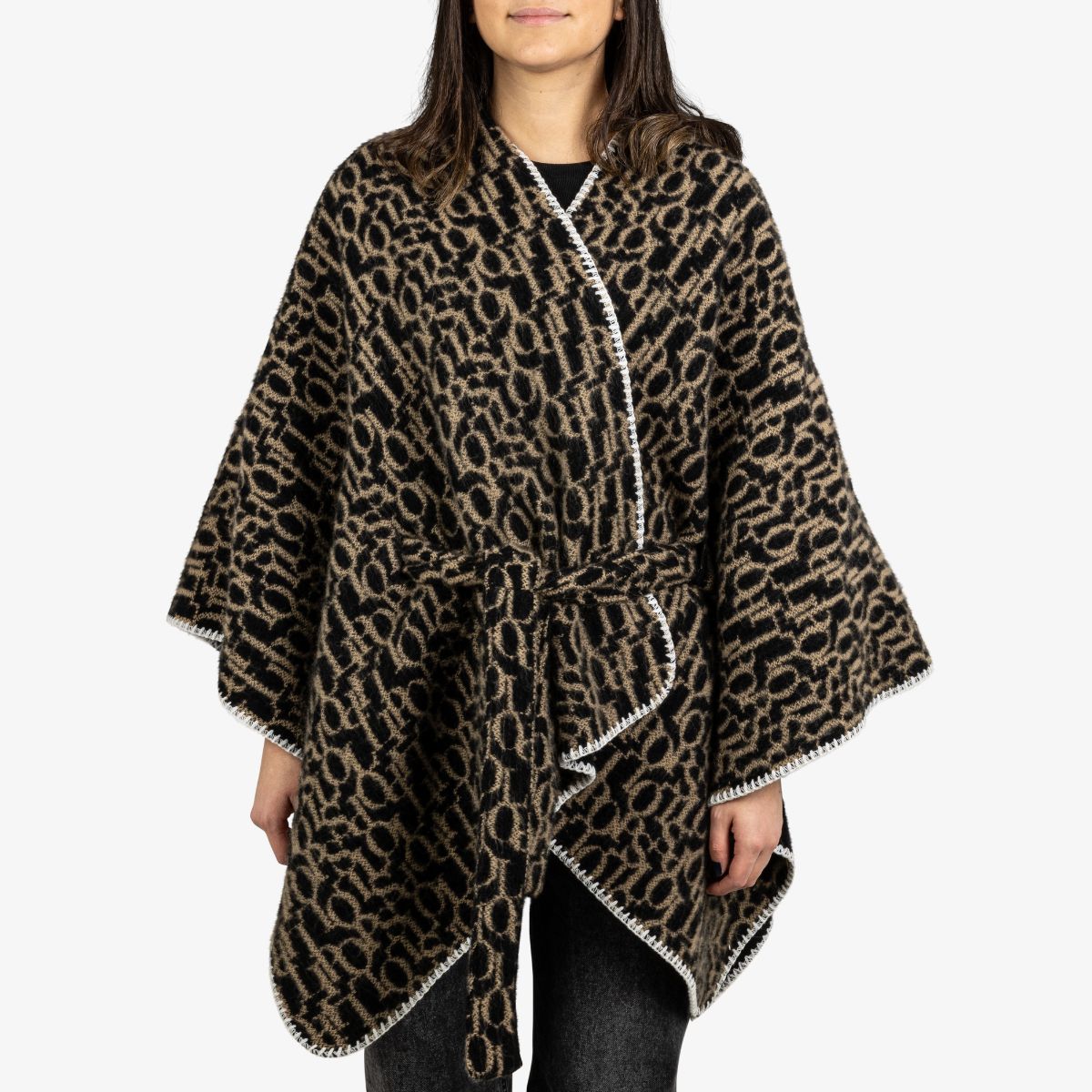 Poncho réversible noir et doré Ryta