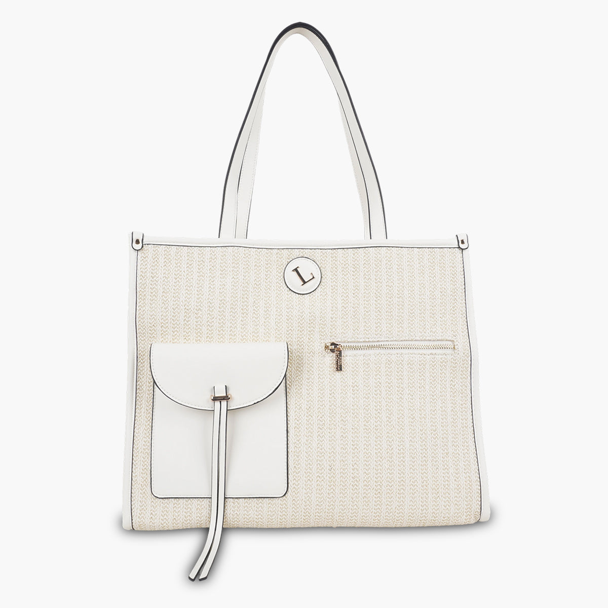 Grand sac shopper blanc Saya