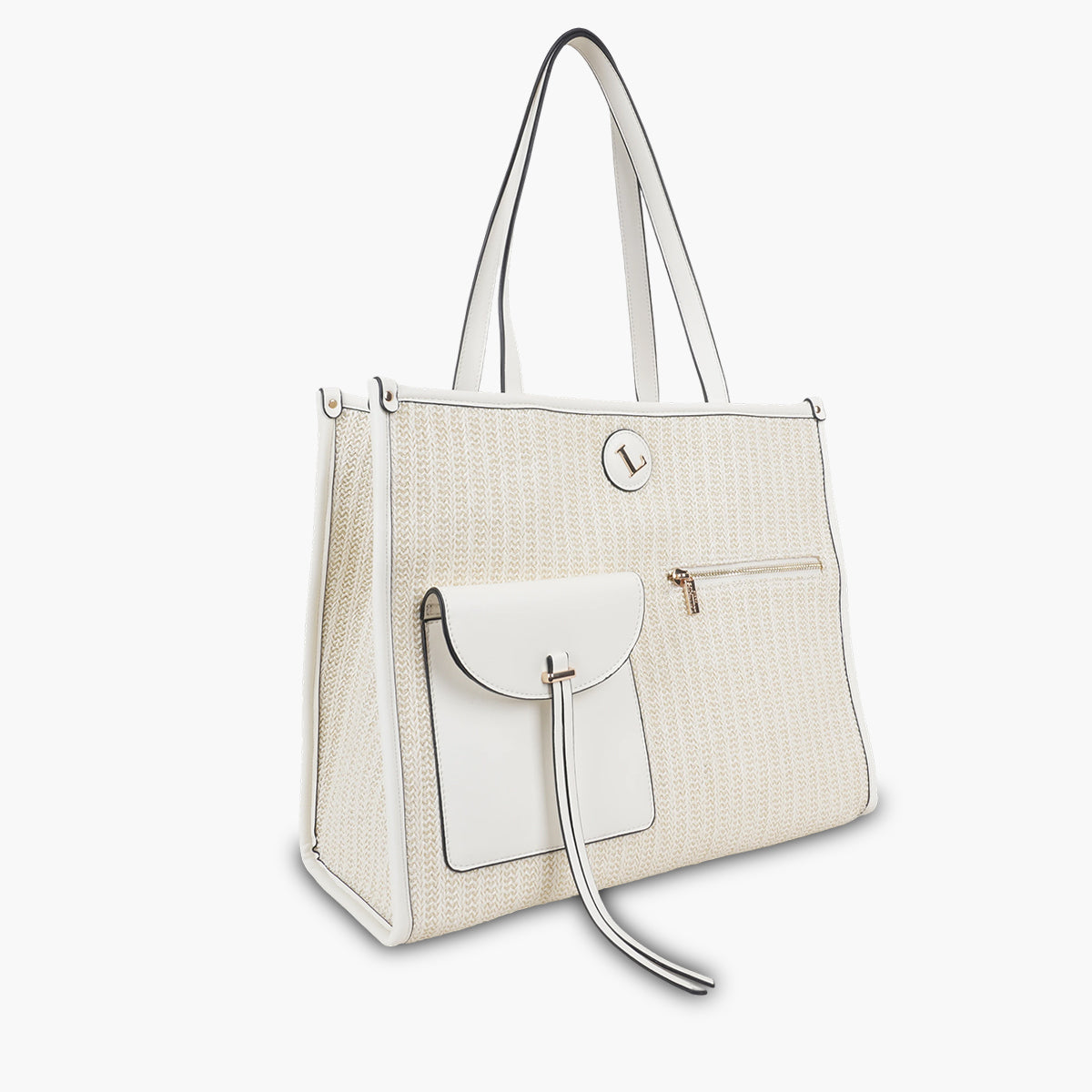 Grand sac shopper blanc Saya