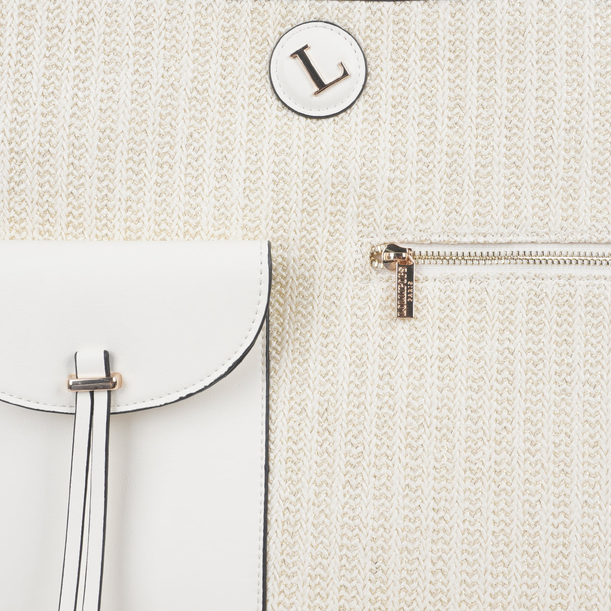 Grand sac shopper blanc Saya